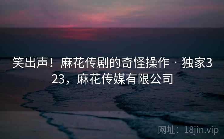 笑出声!麻花传剧的奇怪操作 · 独家323,麻花传媒有限公司